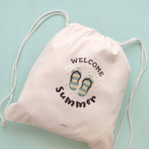 MOCHILA WELCOME SUMMER SOBRE FONDO VERDE