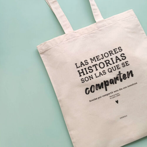 TOTE BAG BODA HISTORIAS COMPARTIDAS CASTELLANO