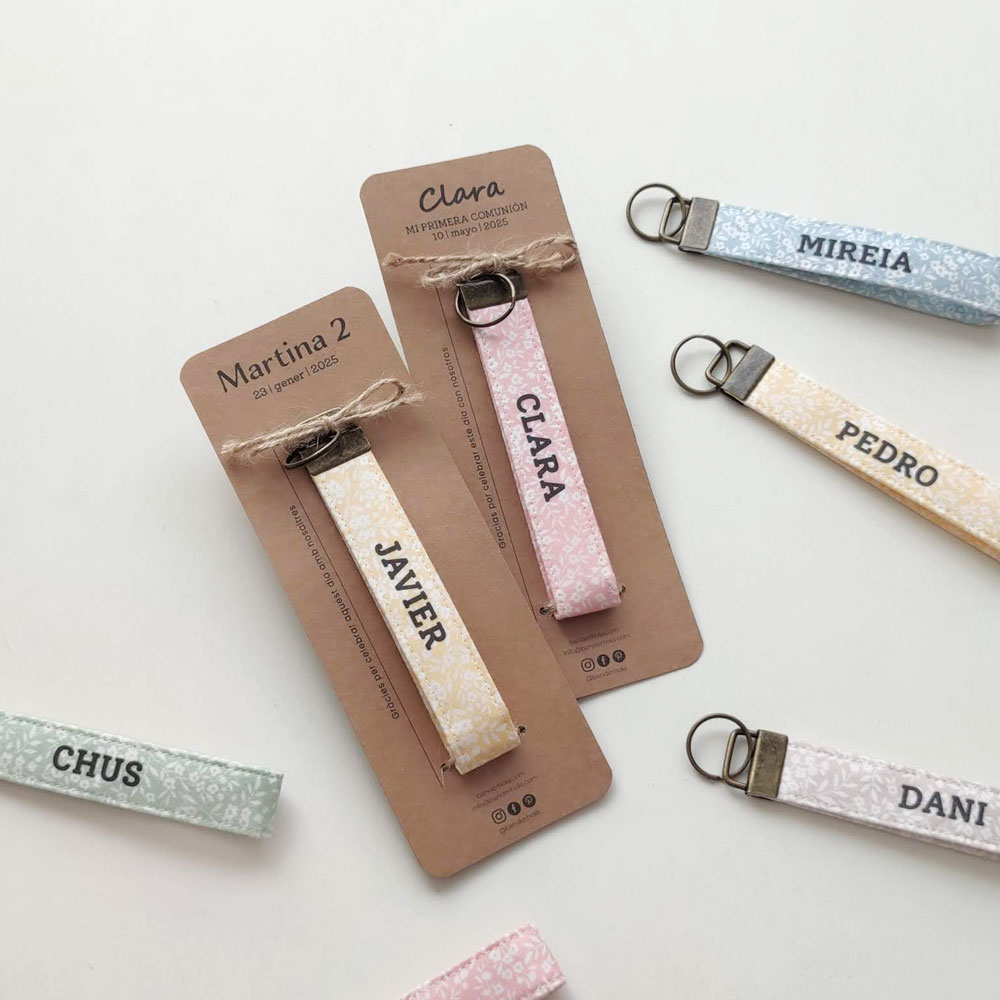 LLAVERO MARCASITIOS FLOWERS CON PACKAGING TIPOGRAFIAS 1 Y 6