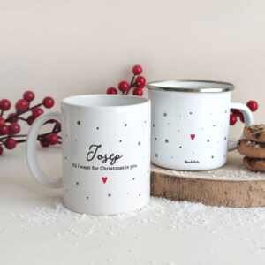 TAZA PERSONALIZADA ALL I WANT DE CERAMICA Y METAL