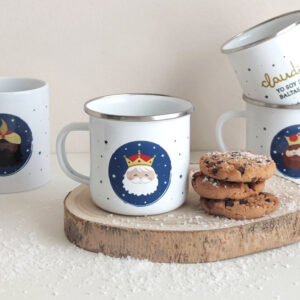 TAZA PERSONALIZADA REYES MAGOS EN METAL VISTA FRONTAL MELCHOR